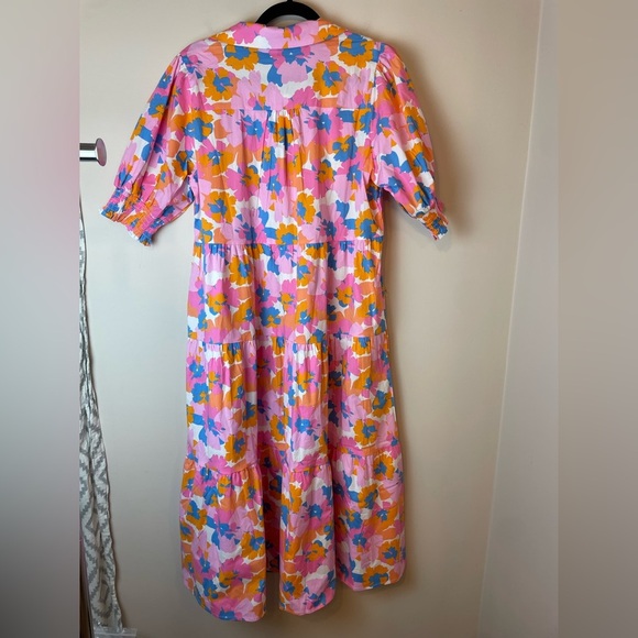 Michelle Mcdowell Molly Dress Primrose Multi Size Medium Tiered Collared - Picture 2 of 9